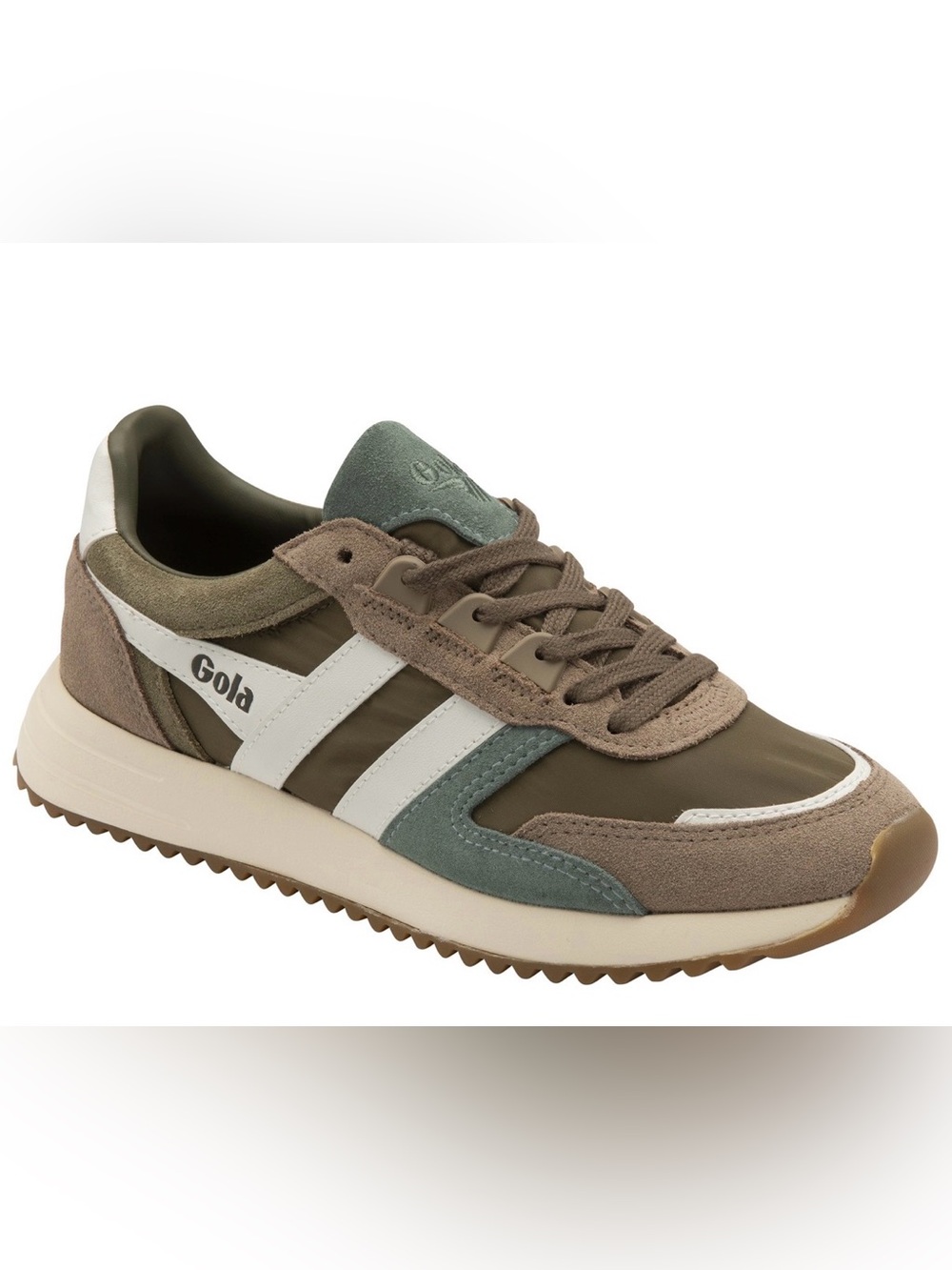Gola Chicago Sneakers Womens 7 Khaki Cappuccino Retro Jogger EUC